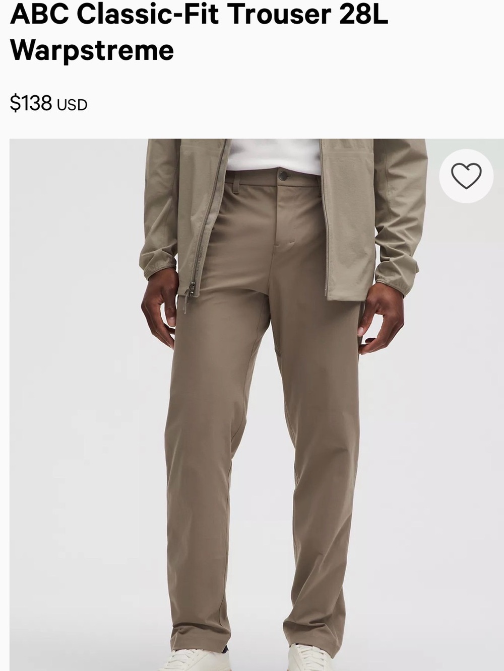 Lululemon ABC Classic-Fit Warpstreme Trouser in Nomad